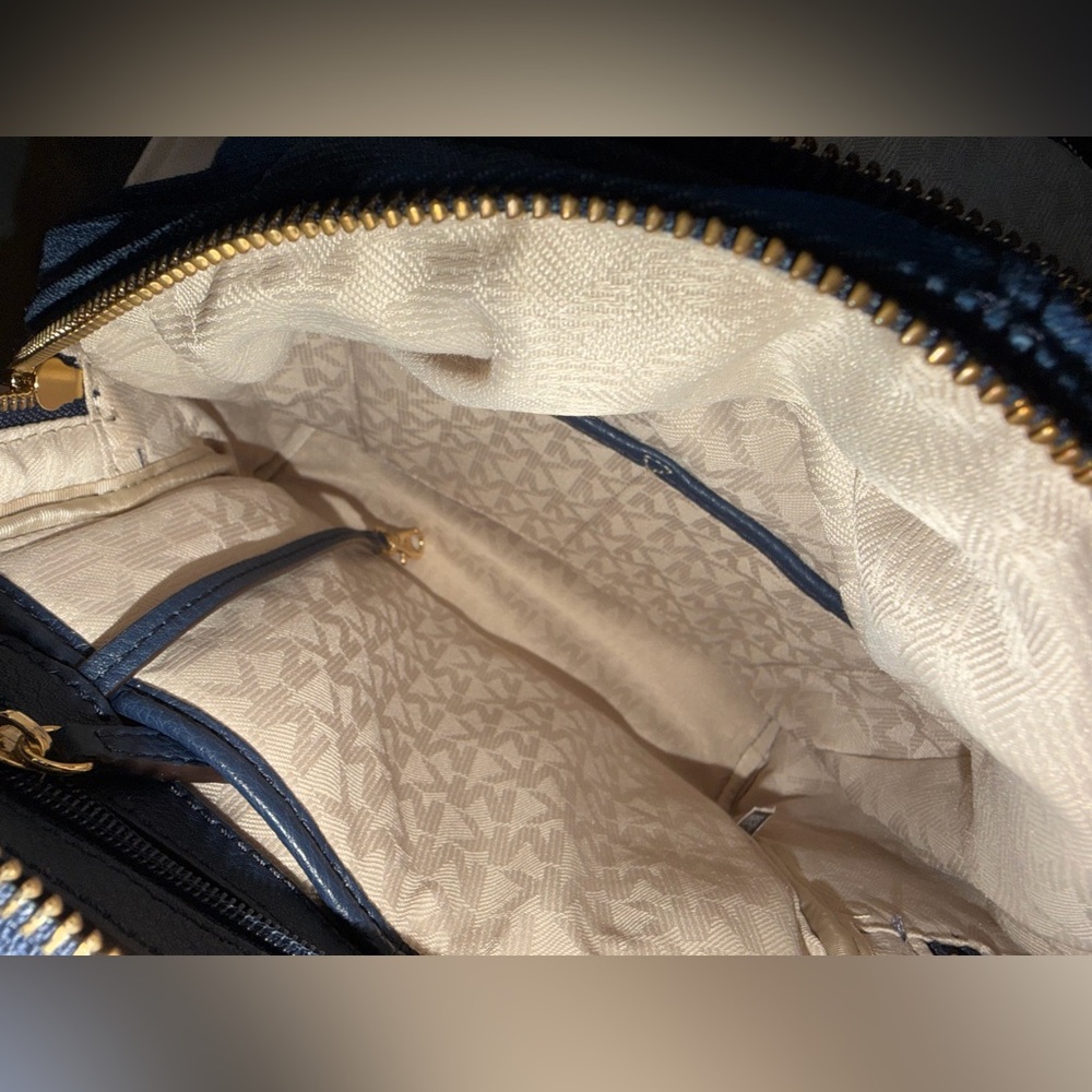 Michael Kors Blue Denim Patchwork Backpack - image 7